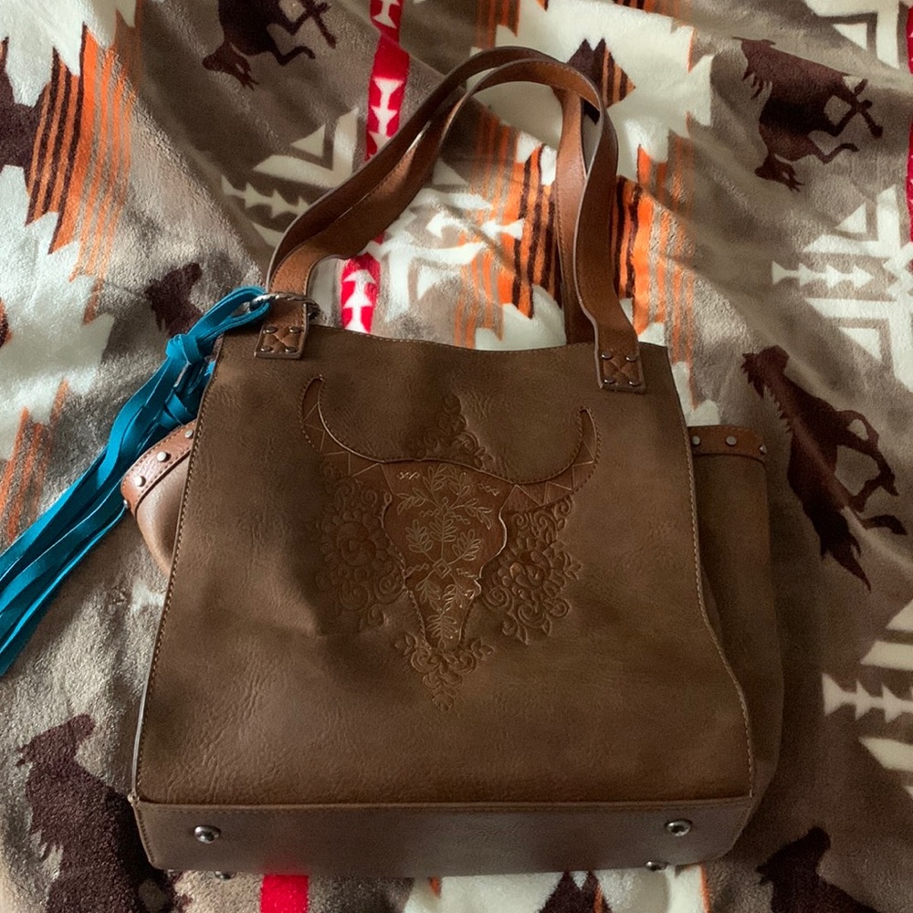 Conceal carry leather purse